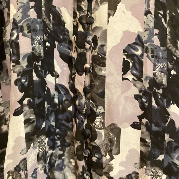 PARKER TOP BLOUSE GRAY BLACK WHITE LONG SLEEVE SIZE S - Picture 15 of 16